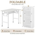 thumbnail image 6 of Folding Writing Desk, 39.4 x 23.6 Inch Foldable Laptop Desk with Storage Shelf, No Assembly Study Table Home Office Desk for Small Spaces Bedroom-White,60x100cm, 6 of 8