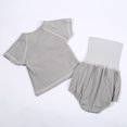 thumbnail image 4 of Jiilone Baby Toddler Boys Outfit Sets Girls Summer Outfits Soft Knit Short Sleeve Top With High Waist Shorts Sets Tie Casual Home Wear, 4 of 7