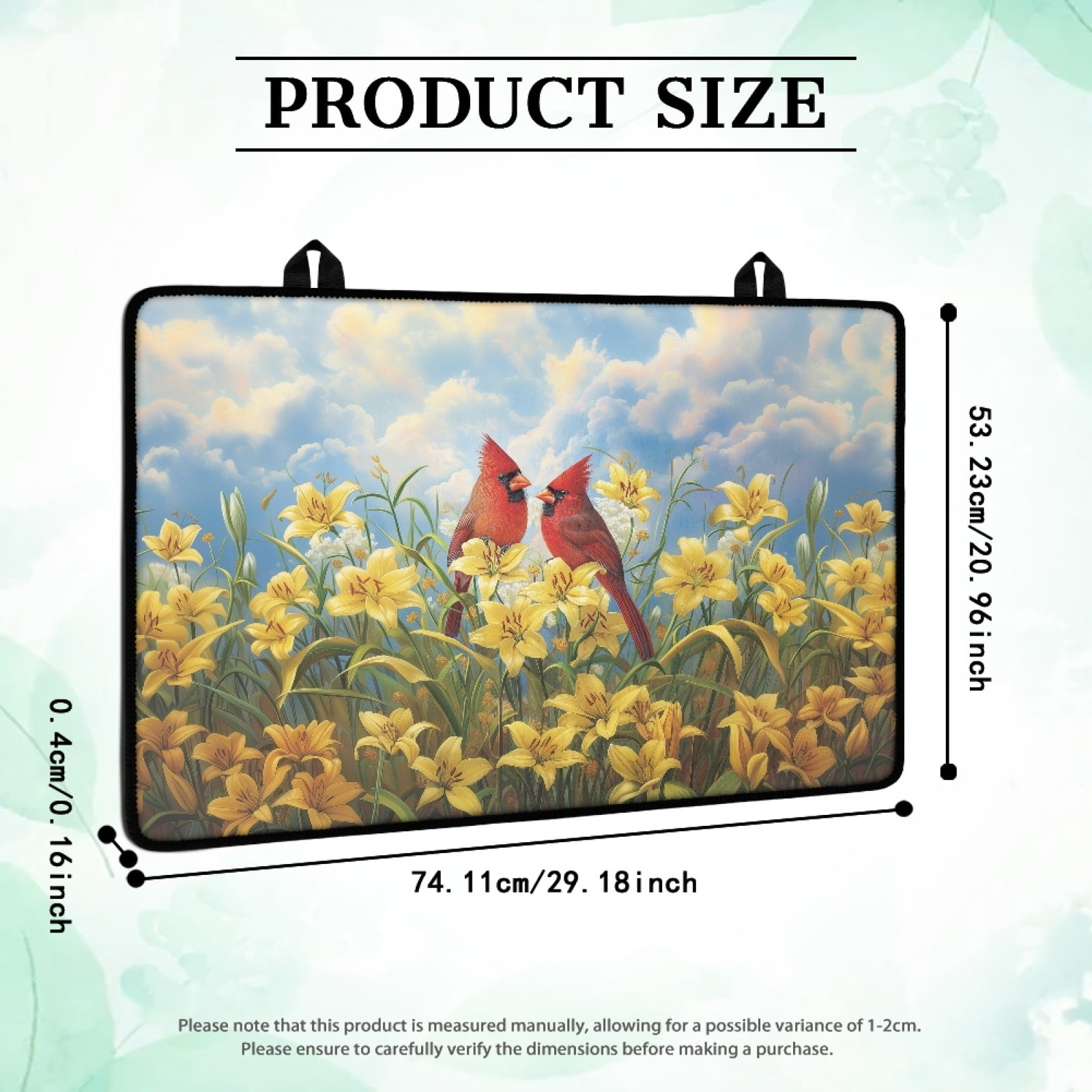 Xoenoiee Cardinal Lily Print Stove Top Cover for Electric Stove, Stove Cover 29.18 x 20.96 inch, Heat Resistant Stove Top Mat, Silicone Stove Mat for Glass Top Stove, Dish Drying Mat for Kitchen