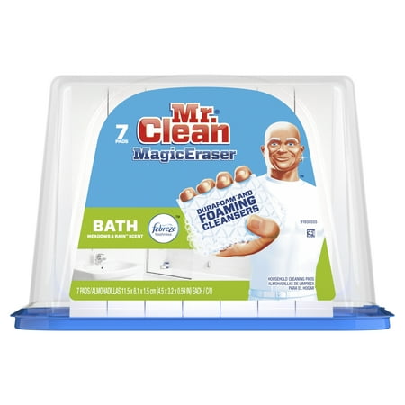 Eraser Self Cleaning Rubber - Mr. Clean Magic Eraser Bath, Cleaning Pads with Durafoam, 7 count