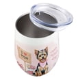 thumbnail image 3 of Happy Mother's Day Yorkshire Terrier Love Dog Mom Heart Flower 12oz Stainless Steel Wine Tumbler Insulated Cup with Lid Yorkie Dog Lover Gifts - 12004, 3 of 5