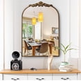 thumbnail image 4 of Wemily Ornate Baroque Vintage Gold Mirror - 19"X27" Arched Antique Brass Mirror with Full Metal Frame - Perfect for Entryway, Fireplace, Living Room, Hallway, or Bathroom Décor, 4 of 5
