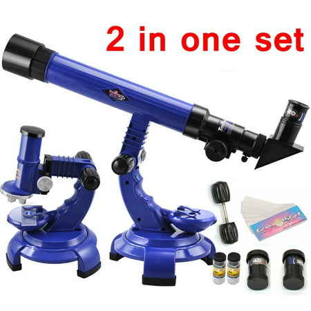 Astronomical 20X 30X 40X Telescope & 100X 200X 450X Microscope Student Kid Child Christmas Gift Learn Science Nature Educational School Decor Costume Home Toy (Best Science Gifts For Kids)