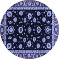 thumbnail image 1 of Ahgly Company Indoor Round Oriental Blue Traditional Area Rugs, 6' Round, 1 of 4