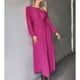 thumbnail image 3 of Vestido Largo, Vestido De Color Puro, Manga Farol, Casual, Un Hombro, Dobladillo Ancho Para Ir De Compras Para Niñas ANGGREK Otros, 3 of 7