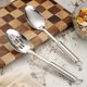 thumbnail image 4 of Xiao Hua Juego de 2 cucharas de cocina, colador sólido de cocina de acero inoxidable, juego de utensilios de cocina, mezcla, servicio, cuchara mezcladora, regalos para el hogar y el restaurante, 4 of 4