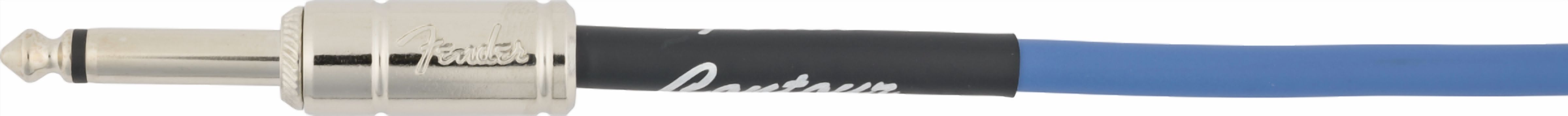 Fender Contour 1/4" Straight to 1/4" Right Angle Coiled Instrument Cable, 30', Lake Placid Blue