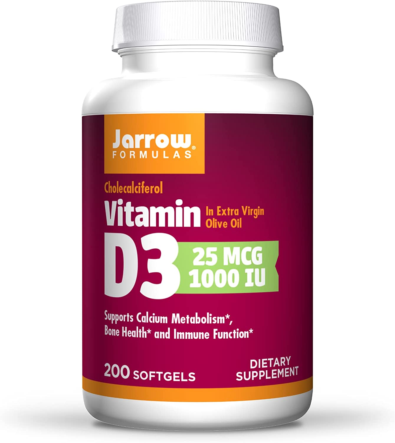 Jarrow Formulas Vitamin D3 1000 IU 200 Softgels Bone Health, Immune