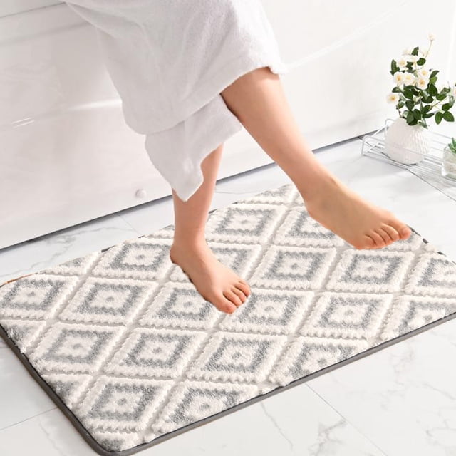 Amzcrzy Bath Mats Rugs Absorbent Non-Slip Foam Machine Washable Soft Velvet Bath Mats Easier To Dry for Bathroom Floor Bathroom Rugs Bathroom Decor Home Decor Bath Mat Area Rug