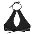 thumbnail image 5 of TiaoBug Women's Two Pieces Bikini Swimwear Halter Lace-up Tops with Briefs Black L, 5 of 7