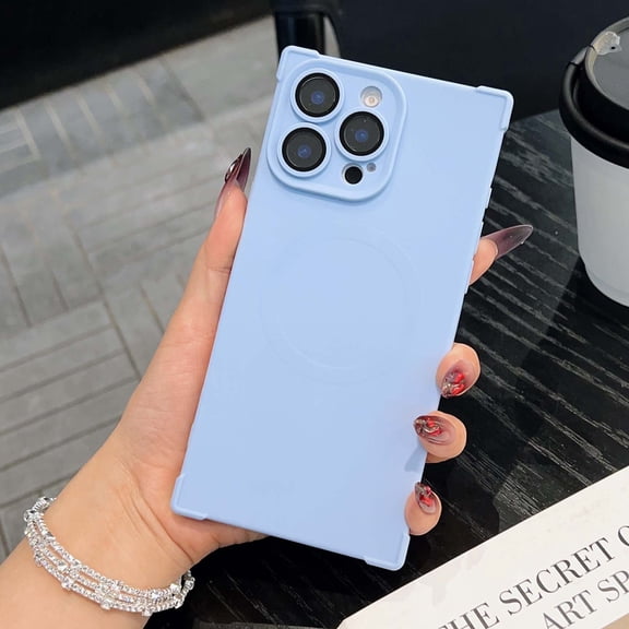 Compatible for iPhone 14 Pro Max Magnetic Case [Support Wireless Charging & Military-Grade Protection] [Camera Lens Protector] Slim Silicone Shockproof Phone Case Cover for iPhone 14 Pro Max, Blue