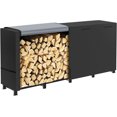 thumbnail image 1 of Étagère à Bois d'Extérieur avec Housse Élargie, Support à Bois Robuste Inclus, Sangle de Support, Étagère en Bois Enduit de Poudre pour Rangement de Bois de Chauffage, 1 of 2