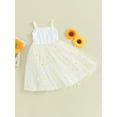 thumbnail image 4 of Bagilaanoe Toddler Baby Girl Summer Dress Daisy Print Ruffle Sleeveless A-line Princess Dresses 6M 9M 12M 18M 24M 3T 4T Kid Patchwork Tulle Skirt, 4 of 9