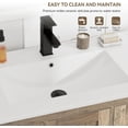 thumbnail image 6 of ELECWISH 36" Farmhouse Bathroom Vanity with Sink Combo, Rustic Vanity Cabinet with Ceramic Under Mount Sink Combo with Faucet Set, Four Sliding Drawers, Adjustable Shelf, Rustic Brown, 6 of 8