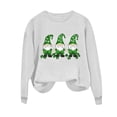 thumbnail image 4 of Mceream Chandail en Molleton Femme St Patricks Day Mode Décontractée Trèfle Irlandais Imprimé Graphique Mignon Manches Longues Chandail Grande Taille Tenue de Vacances & Cadeau Blanc TG, 4 of 8
