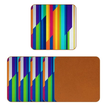 

YZUOUZY Coasters Dining Table Decor 6 PCS Square Unique Coasters Blue Orange Colorful Dreamy