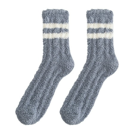 

Cathalem Winter Stocking Stocking Lady Stocking Striped Candy Coloured Coral Stocking With Thick Warm Floor Socks Soaks for Women Socks Blue One Size