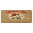 thumbnail image 1 of Coffee Kitchen Mat, Weathered Look Vintage Circle Frame Spilling Milk for a Creamy Taste, Plush Decorative Kitchen Mat with Non Slip Backing, 47" X 19", Pale Brown Vermilion, by Ambesonne, 1 of 1