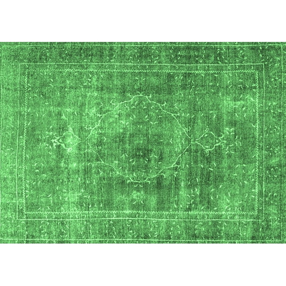 Ahgly Company Indoor Rectangle Persian Emerald Green Traditional Area Rugs, 8' x 12'