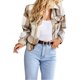 thumbnail image 3 of Txlixc Chaqueta a cuadros de otoño e invierno para mujeres Txlixc moda, 3 of 9