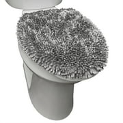 TOWN & COUNTRY BASICS Spa Step Noodle Solid Bathroom Toilet Lid Cover, Plush, Soft, and Absorbent, Machine Washable, Light Grey, 18.5"x19.6"