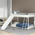 thumbnail image 2 of Tcbosik Metal Bunk Bed With Slide, Twin Over Twin, White, 2 of 9