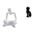 thumbnail image 1 of Figura de pensador abstracto,Estatua de pensador abstracto,decoración para el hogar,Figura humana decorativa para oficina,coleccionable,Figura de escritorio,Estatua de gato,linda, 1 of 8