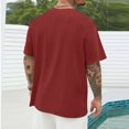 thumbnail image 4 of Tops para hombre, blusas y camisas de cuello redondo y manga corta para hombre, blusas casuales de cuello redondo con estampado de moda para hombre, blusas de cuello redondo y manga corta, camisas par, 4 of 5