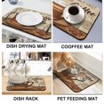thumbnail image 4 of Coffee Mat, Coffee Mug Vintage Design Coffee Bar Mat for Coffee Station Accessories and Organizer, Absorbent Dish Drying for Kitchen Counter, Coffee Bar Decor Coffee Machine Mat 19.5x12in, 4 of 7