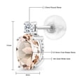 thumbnail image 5 of Gem Stone King 14k White Gold Peach Morganite and White Topaz Earrings for Women (2.16Cttw, GemstoneOctober Birthstone, Oval 8X6MM, Round 2.5MM), 5 of 5