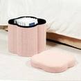 thumbnail image 2 of PINPLUS 12.6" Pink Ottoman Storage Box, Folding Storage Seat Box, Small Footstool For Living Room, Kid's Toy Chest Box, Teddy Flower Shape, 2 of 7