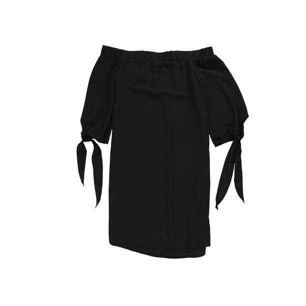 Bar III Vestido recto con hombros descubiertos para mujer, negro, XS