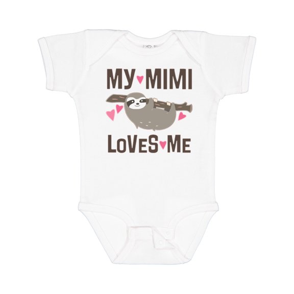 Inktastic My Mimi Loves Me Sloth Girls Baby Bodysuit