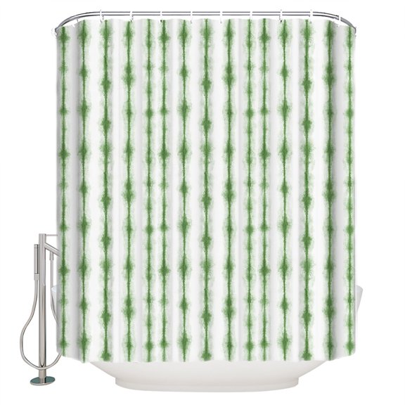 Green Stripes Bathroom Shower Curtains with 12 Hooks Polyester Waterproof Shower Curtain for Stalls and Bathtubs Farmhouse Modern Abstract Art Decorative Bathroom Privacy Curtain 54x78 Inches