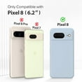thumbnail image 4 of KOMI for Google Pixel 8 Case, Liquid Silicone Case with 2X Screen Protectors, Full Body Protective Cover, Shockproof, Slim Phone Case, Anti-Scratch Soft Microfiber Lining 6.2", Blue, 4 of 5
