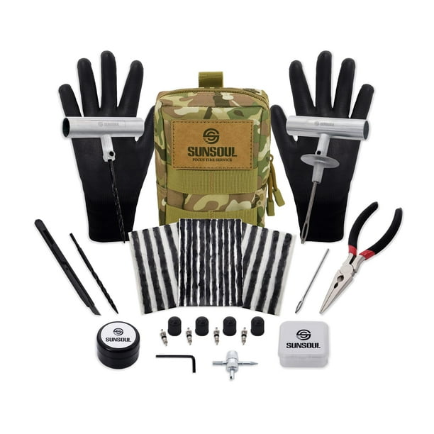 Kit de reparación de neumáticos SUNSOUL portátil con tapones, 40 unidades, para coche, etc.