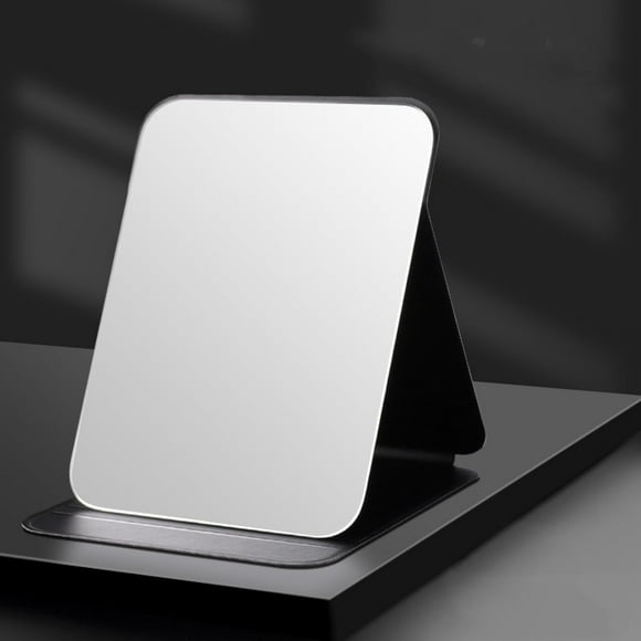 Makeup Mirror Leather Soft Side Portable Folding Mirror Home Desktop Dressing Mirror Portable Mirror High-Definition Beauty Mirror, Small (11.5*16.5), Black