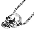 thumbnail image 3 of Collar de calavera creativo de 2 uds, cadena de collar de acero de titanio a la moda para hombre, 3 of 4