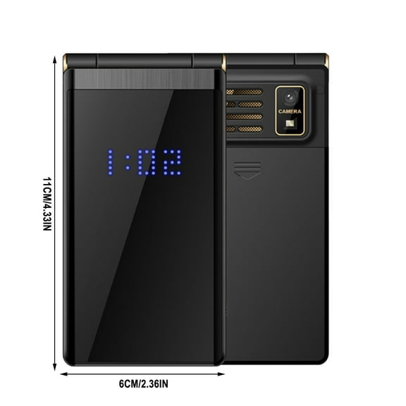 Colorful Large Screen Flip Phone, 3.0 Inch Display, 5800Mah Battery, Dual Sim, Fm Radio Flashlight, Multi-Language Support, Unlocked For Seniors, Long Standby Time