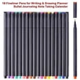 thumbnail image 2 of 18 Pcs Stylos de Journal Planificateur Stylos de Couleur Marqueurs d'Art à Pointe Fine Ensemble de Stylos à Dessin à Pointe Fine Accessoires de Stylos de Coloriage Fournitures de Rentrée Scolaire, Coloré, 2 of 5