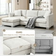 thumbnail image 6 of Harper & Bright Designs Modern L-Shaped Sectional Sofa with 2 Pillows, 3-Seat Oversized Chaise Lounge, Chenille Fabric Cloud Couch Set for Living Room Apartment Office, 96*56" Minsk Gray, 6 of 20