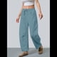 thumbnail image 4 of Pantalones Deportivos para Mujer con Cintura Elástica, Pierna y Cordón Ajustable, Estilo Palazzo Informal con Bolsillos. Azul L, 4 of 6