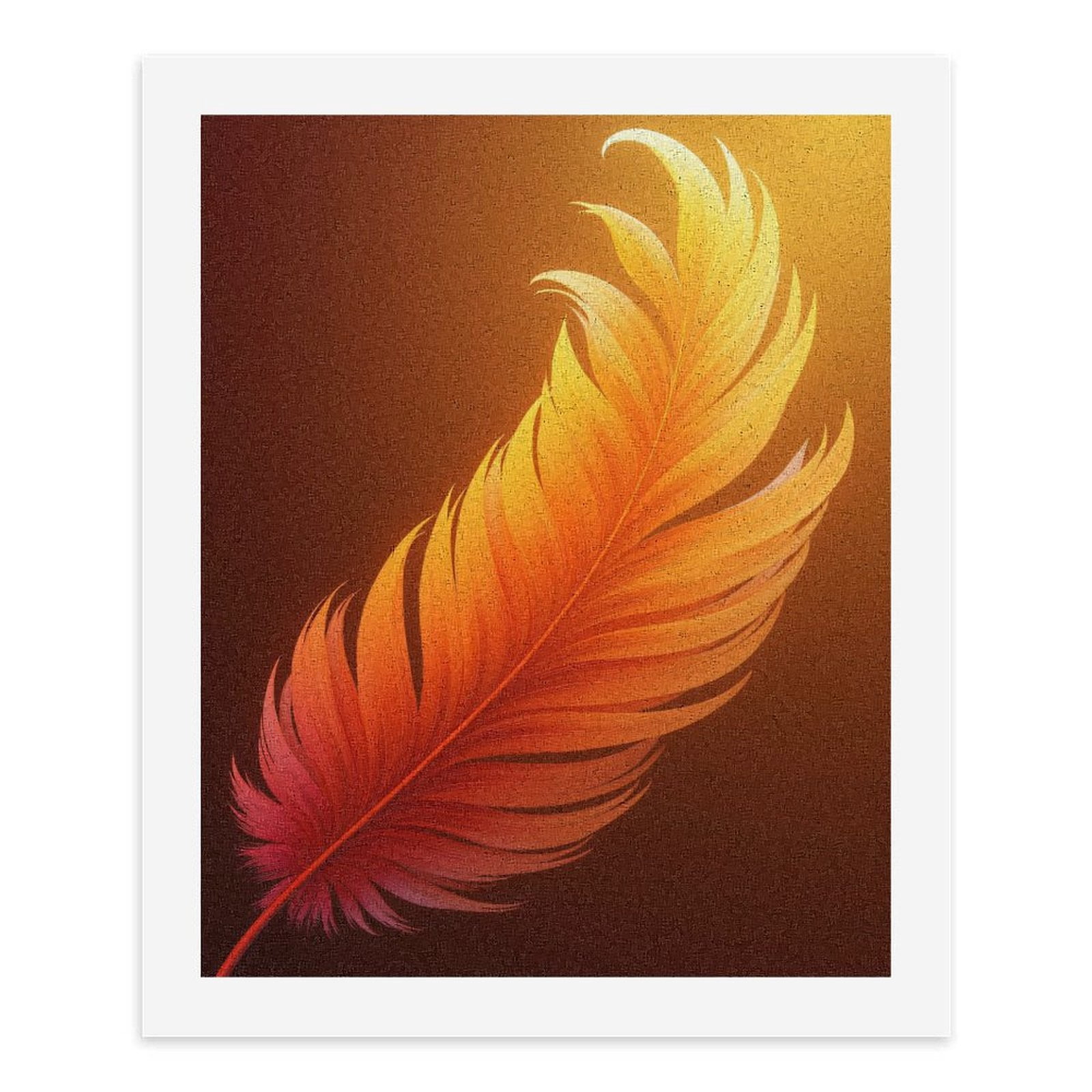 Paint By Numbers Kit for Adults Beginner - DIY Radiant Orange Feather Art Canvas Painting Kits for Adults, Frameless Paint By Number for Adults for Home Wall Decor 16x20 Inch