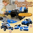 thumbnail image 6 of Xuanlur 2-in-1 12V Kids Ride On Building Block Car, Electric Truck Car/Kart-Switch Freely, DIY Assembly Electric Toy with Parent Remote Control, Toddler Gift Car for Boys Girls Ages 2-4, Blue, 6 of 8