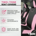 thumbnail image 2 of BDK UltraSleek Pink Seat Covers for Cars Full Set, Two-Tone Front Seat Covers with Matching Back Seat Cover, Stylish Car Seat Covers with Split Bench Design, Automotive Interior Covers, 2 of 8