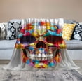 thumbnail image 2 of JEUXUS Skull Blankets and Throws, Cozy Warm Flannel Skull Throw Blanket for Adult, Ultra-Soft Plush Blanket Comfy Fuzzy Throws for Couch Sofa Bed, Skull Gifts for Man Women, 2 of 6