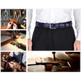 thumbnail image 3 of Men's Belt, Genuine Leather Dress Belts for Men with Single Prong Buckle- Classic & Fashion Design for Work Business and Casual (Blue, 38in), 3 of 6