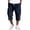 Navy02, variant on Dwelliawo Corduroy Men's Capri Long Elastic Cargo Shorts Casual Capri Shorts Multi-Pockets Long 3/4 Pants Lightweight Outdoor Elastic Waist Below Knee Pants White M