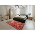 thumbnail image 5 of Ahgly Company Machine Washable Indoor Rectangle Traditional Ferrari Red Area Rugs, 7' x 9', 5 of 7