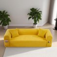thumbnail image 2 of Modern 2-Seater Sofa in A Box, No Assembly Deep Loveseat Couch, Comfy Sofa Couch with Corduroy Fabric & 2 Cushions Backrest & Armrest & Side Storage Pockets for Living Room Apartment, 2 of 8
